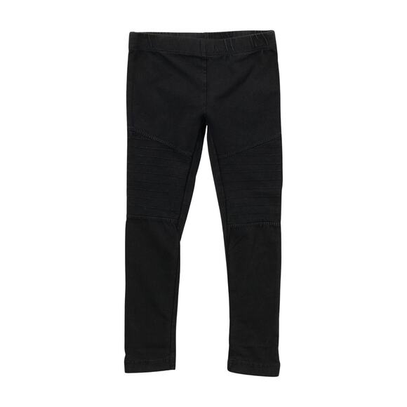 Harper Canyon Black Washed Kids' Moto Stretch Leggings - Picture 1 of 7